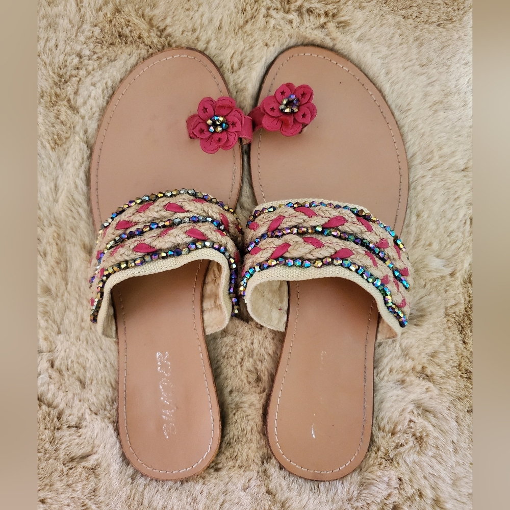Bumper Beaded Sandals 8.5